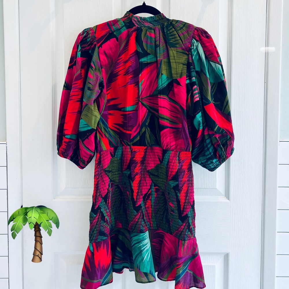 Farm Rio Leaf Pattern Mini Dress XS - Picture 8 of 8